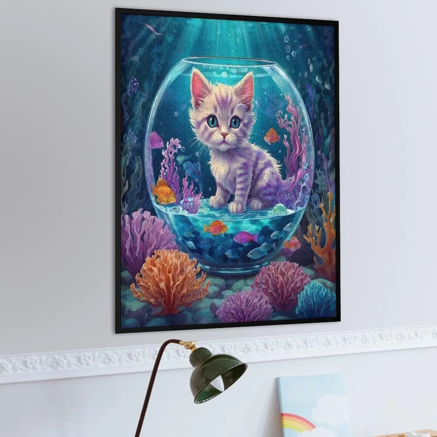 Romantic Cat and Fish Jigsaw Puzzle for Adults and Families Greaty 1000 Piece Puzzles Family Game Night Activity Unique Precision Fit Pieces