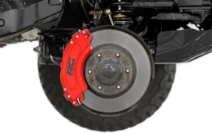 Rough Country Brake Caliper Covers for Ford F-150 (2021-2025) 2WD/4WD - Red Corrosion Resistant Finish, 6061-T6 Aluminum, Front & Rear Brake Caliper Cover (Set of 4)