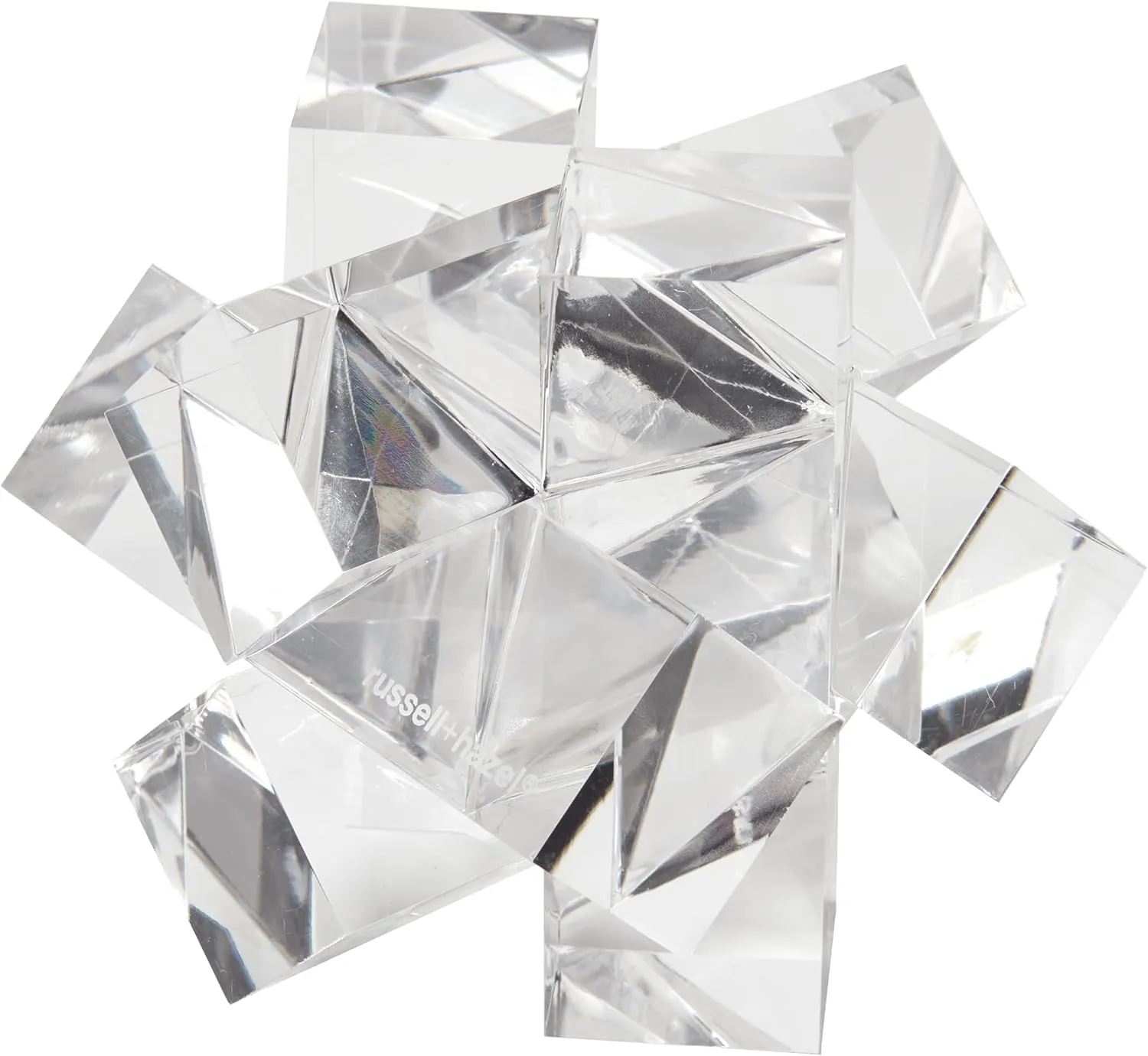 russell hazel Acrylic Desk Paper Weight, 3.5” x 3.5”, 96 Piece Intricate Stress Relieving Puzzle, Modern Polished Edge Design, Office Desk Accessories (55713)