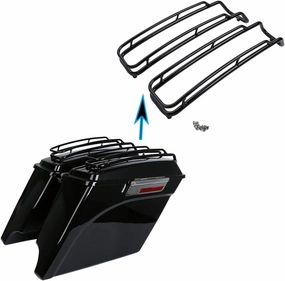 Saddlebags Lid Top Rail Guard fits for Harley Davidson all Touring road glide, road king, ultra, street glide, electra glide Models 1994-2013, Black