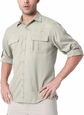 Safari Shirts for Men for Africa UV Sun Protection Lightweight Quick Dry Moisture Wicking for Hiking Fishing Travel Outdoor