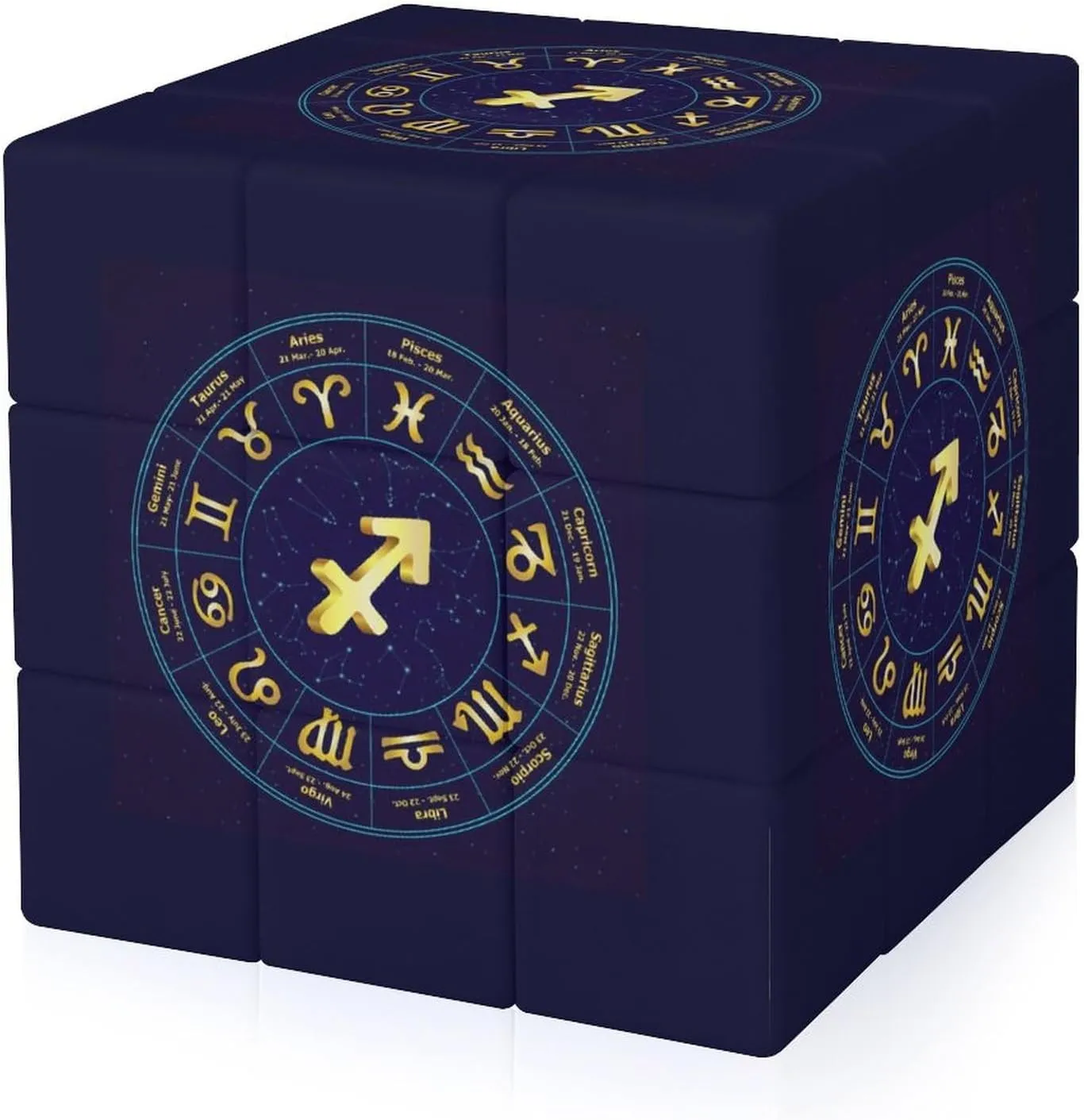 Sagittarius in Circle Funny 3x3x3 Cube Smooth Lightweight Puzzle for Adult Graphic Printing Travel