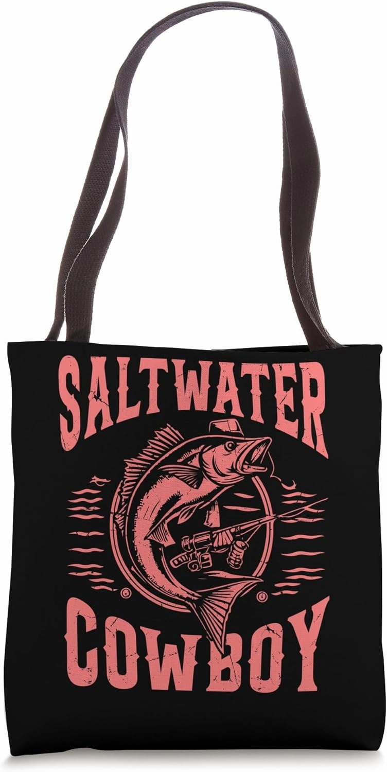 Saltwater Cowboy Fishing Tote Bag