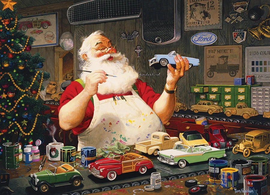 Santa Painting Cars, 1000pcs, Compact
