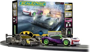 Scalextric Batman vs Joker 1:32 Spark Plug Slot Car Race Track Set C1415T, Black