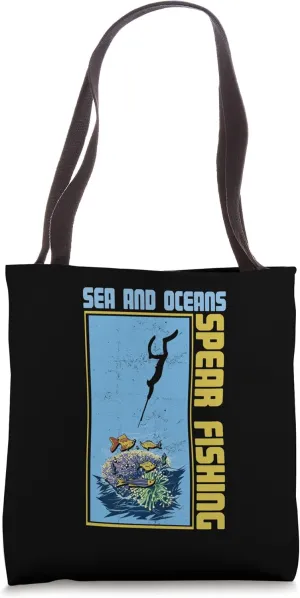 Sea And Oceans Spear Fishing | Speargun | Dive Fishing Tote Bag