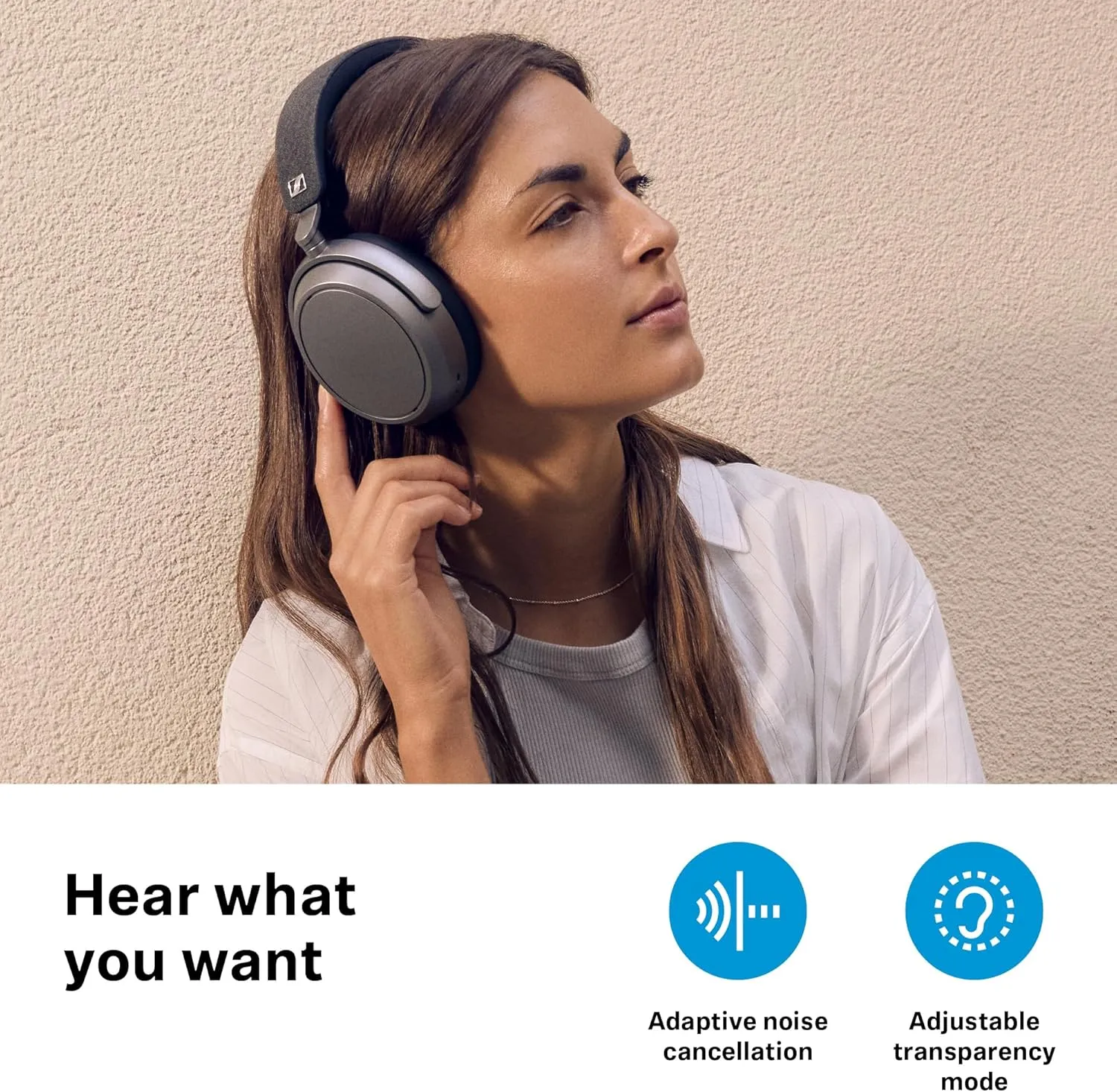 Sennheiser MOMENTUM 4 Wireless Headphones, Bluetooth for Crystal-Clear Calls w/Adaptive Noise Cancellation, 60h Battery Life, Customizable Sound & Lightweight Folding Design, Graphite