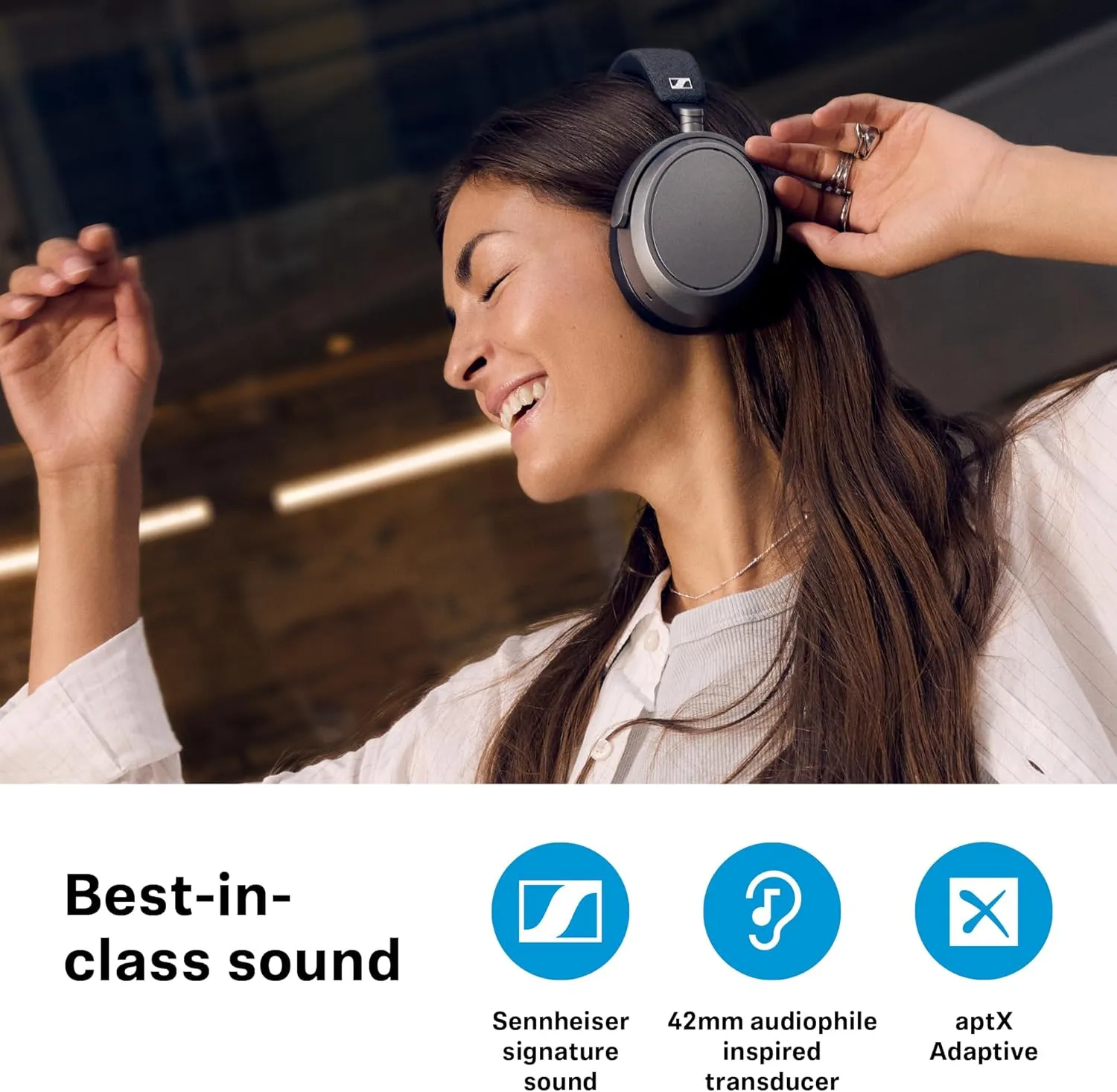 Sennheiser MOMENTUM 4 Wireless Headphones, Bluetooth for Crystal-Clear Calls w/Adaptive Noise Cancellation, 60h Battery Life, Customizable Sound & Lightweight Folding Design, Graphite
