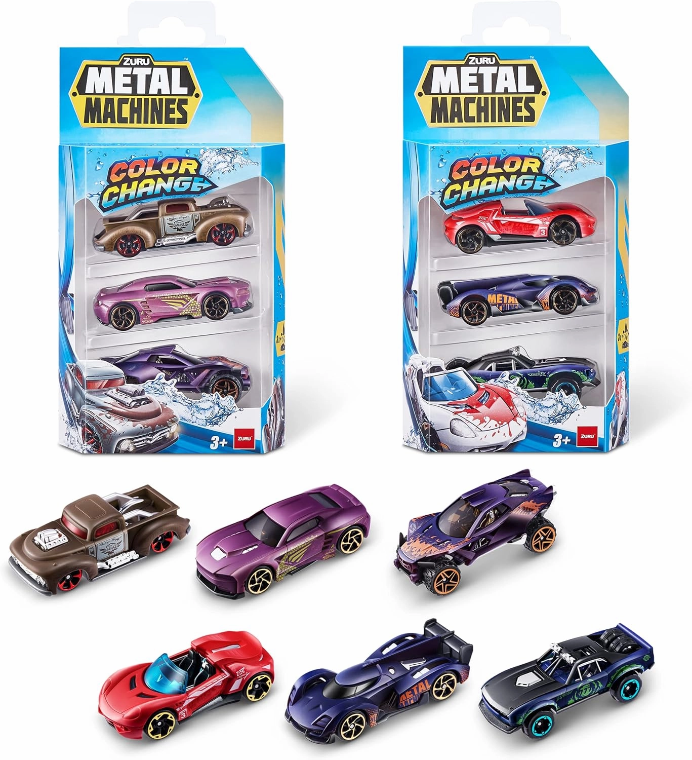 Series 2 Color Change (2 Sets of 3 Pack) Mini Die-Cast Cars (Style May Vary) by ZURU