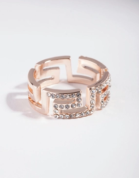 Silver Greek Key Ring