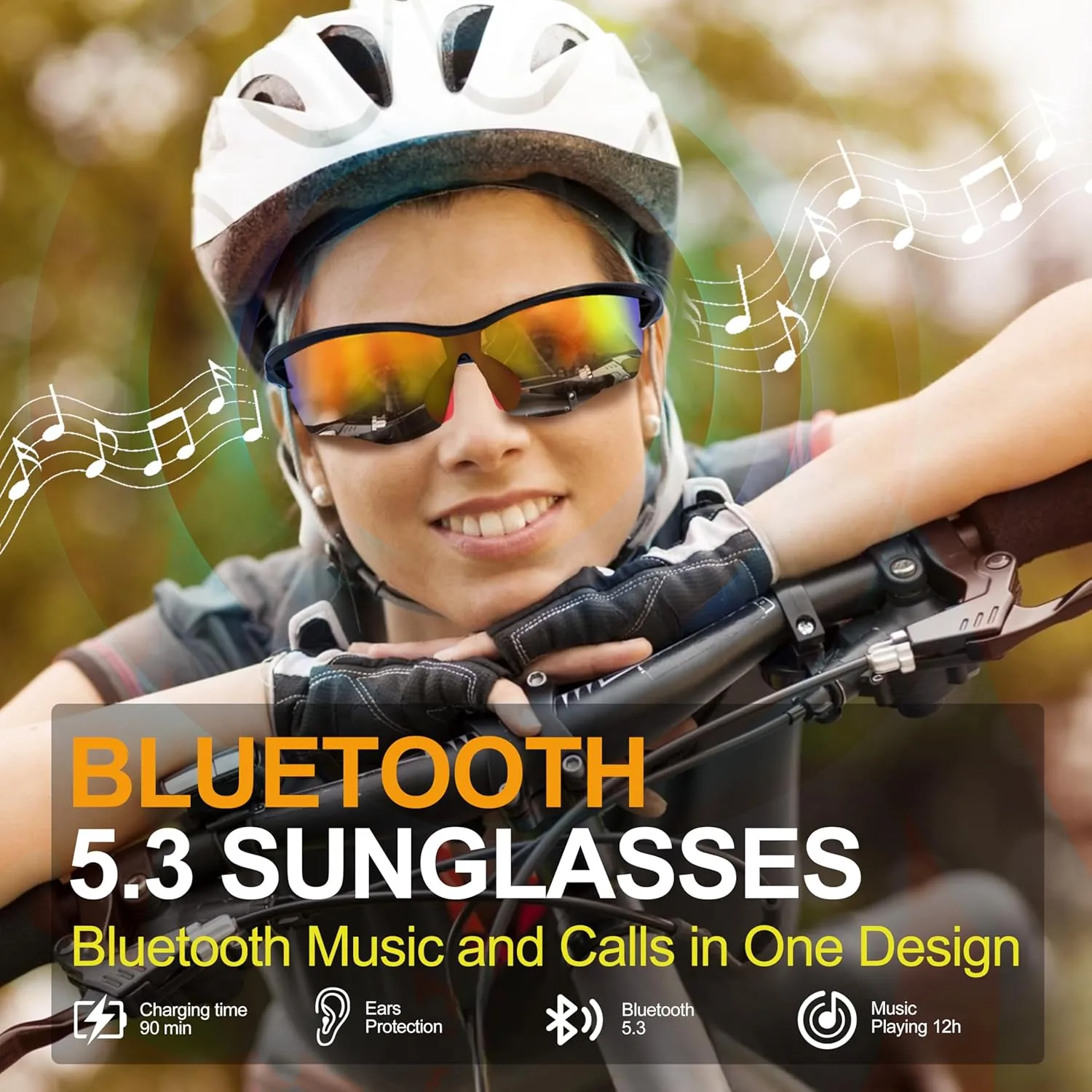SKYWAY Sports Smart Glasses,Cycling Bluetooth Sunglasses for Men &Women, All-Day Comfort & UV Protection Blue Light Glasses