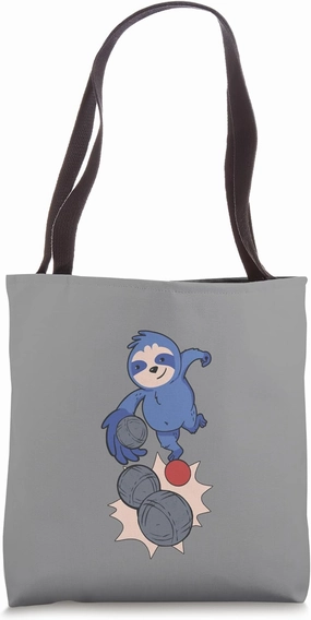 Sloth Boules Player Throws Boule Balls Petanque Boule Tote Bag
