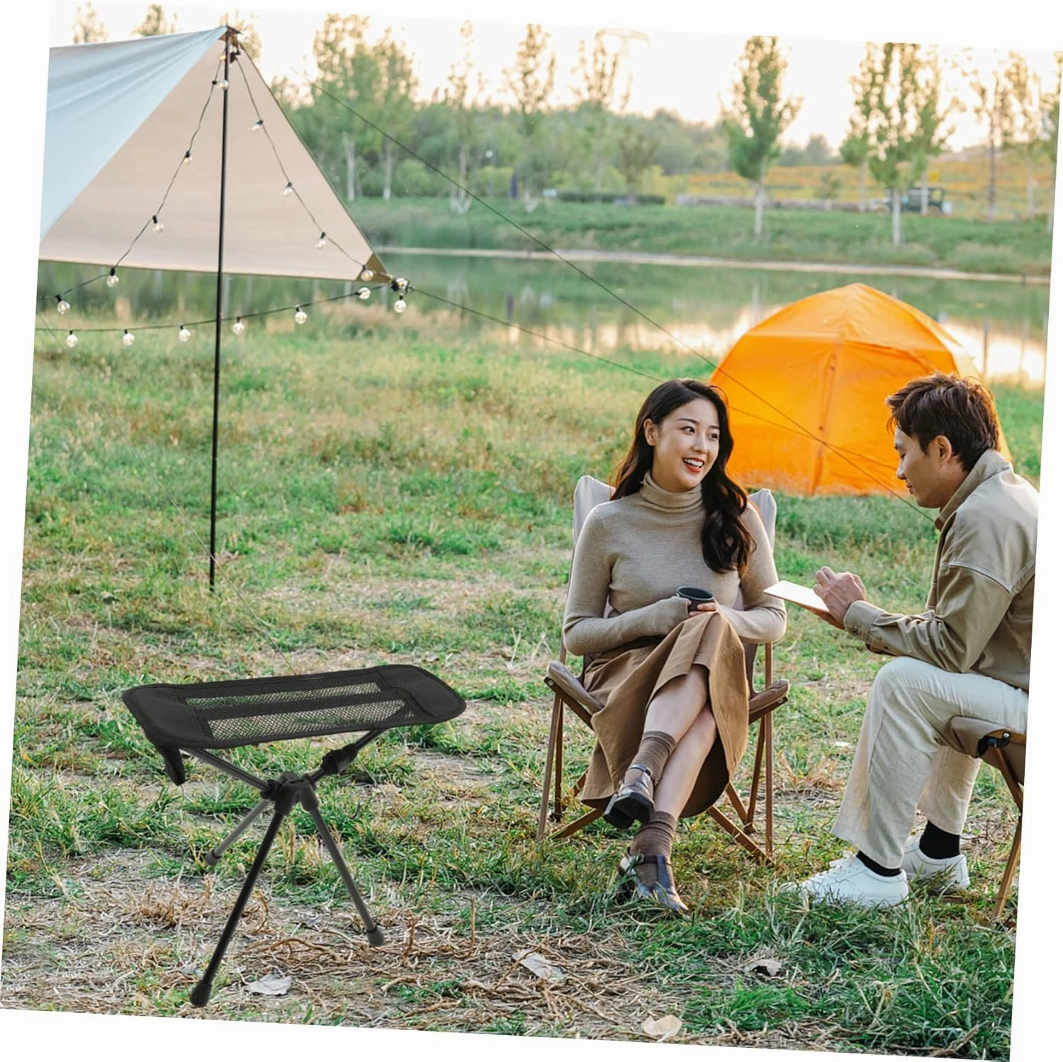 Small Collapsible Portable Chair for Outdoor Lightweight Folding Camping Stool for Fishing and Relaxation