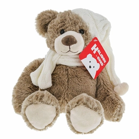 Small Teddy Bear with Scarf Sleeping Hat