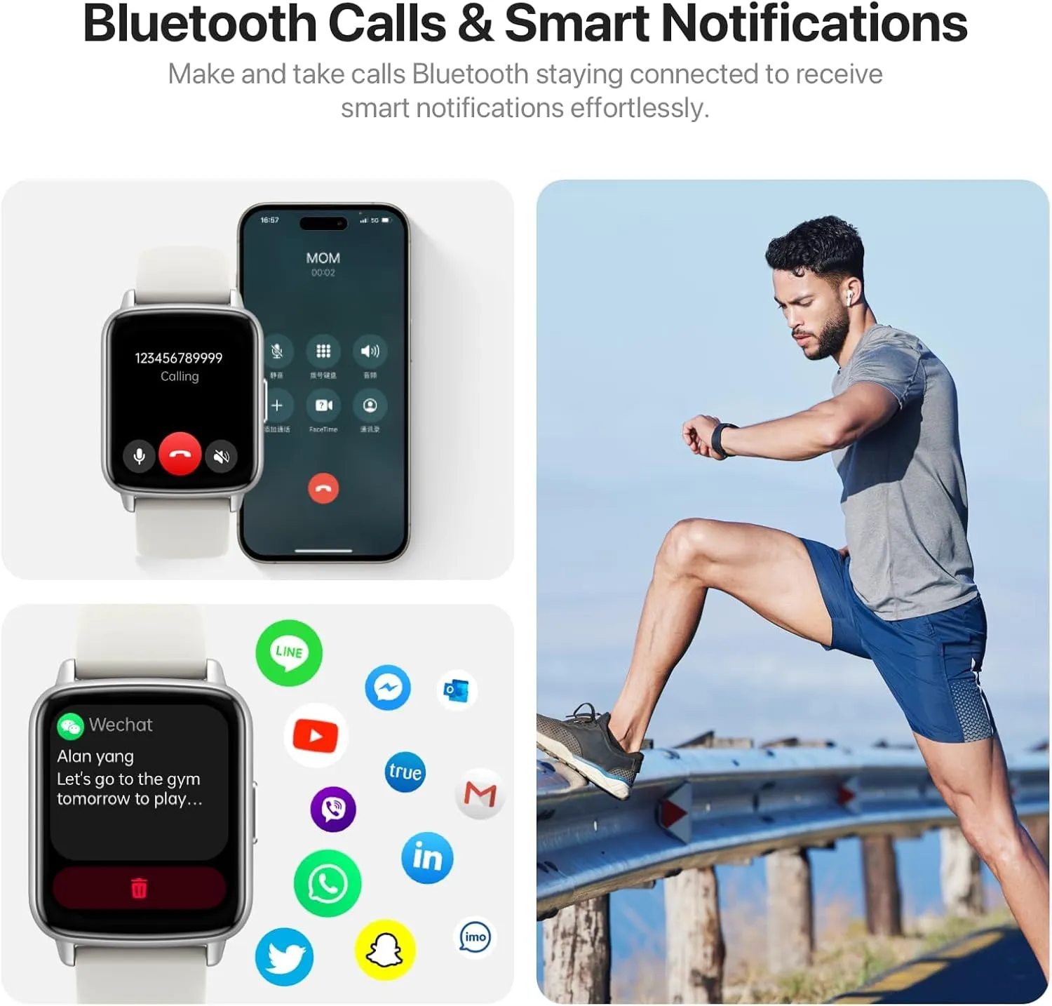 Smart Watch, 1.83" HD Smartwatch for Men Women (Answer/Make Calls), Fitness Watch with 100  Sport Modes, IP68 Waterproof/Heart Rate/Sleep Monitor, Activity Trackers for Android (Silver White)