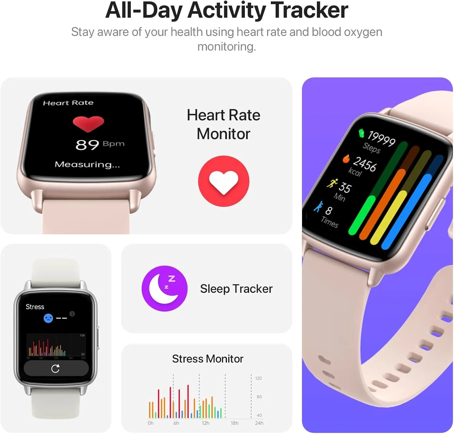Smart Watch, 1.83" HD Smartwatch for Men Women (Answer/Make Calls), Fitness Watch with 100  Sport Modes, IP68 Waterproof/Heart Rate/Sleep Monitor, Activity Trackers for Android (Silver White)