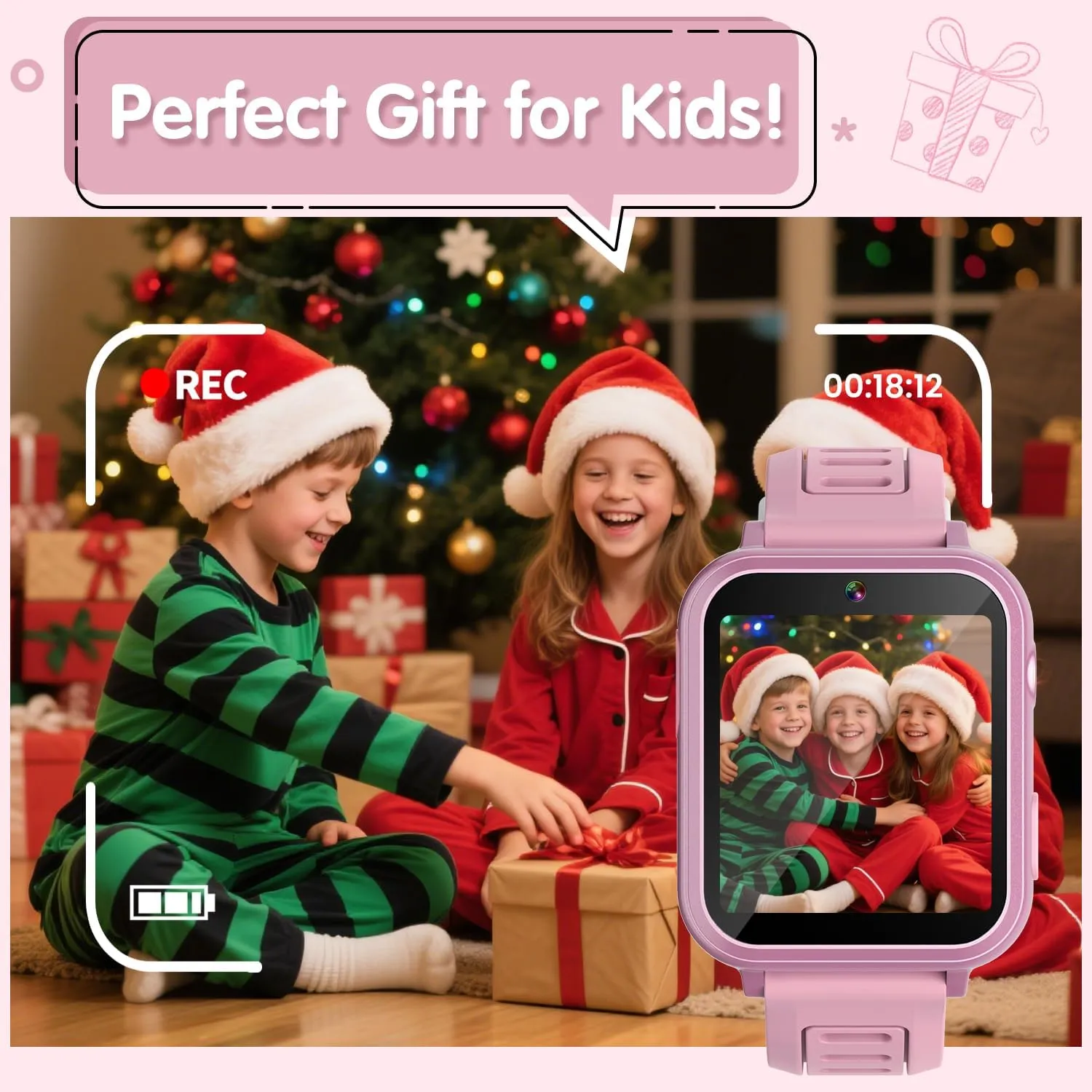 Smart Watch for Kids with 36 Games HD Touch Touchscreen Alarm Clock, Camera Music Player Pedometer Flashlight 12/24 hr Video & Audio Recording, Toys Gift for 3-12 Years Old Girls
