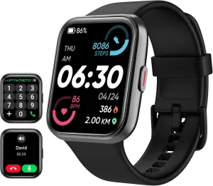 Smart Watch for Men Android & iPhone, Alexa Built-in, 1.8" Touch Screen Fitness Tracker with Answer/Make Calls, IP68 Waterproof Heart Rate/Sleep/SpO2 Monitor, Pedometer, 100  Sport Modes