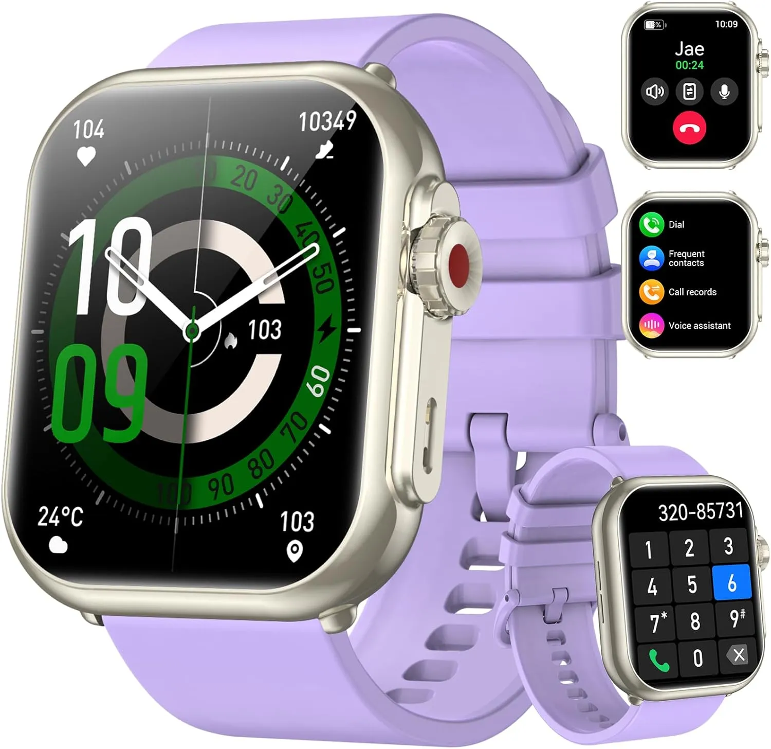 Smart Watch for Men Women, 1000 mAh 100 Day Battery Life, 1.85" Fitness Tracker with Call Function, 110  Sport Modes, Heart Rate, Sleep Monitor Fitness Watch, IP68 Waterproof, Compatible iOS Android