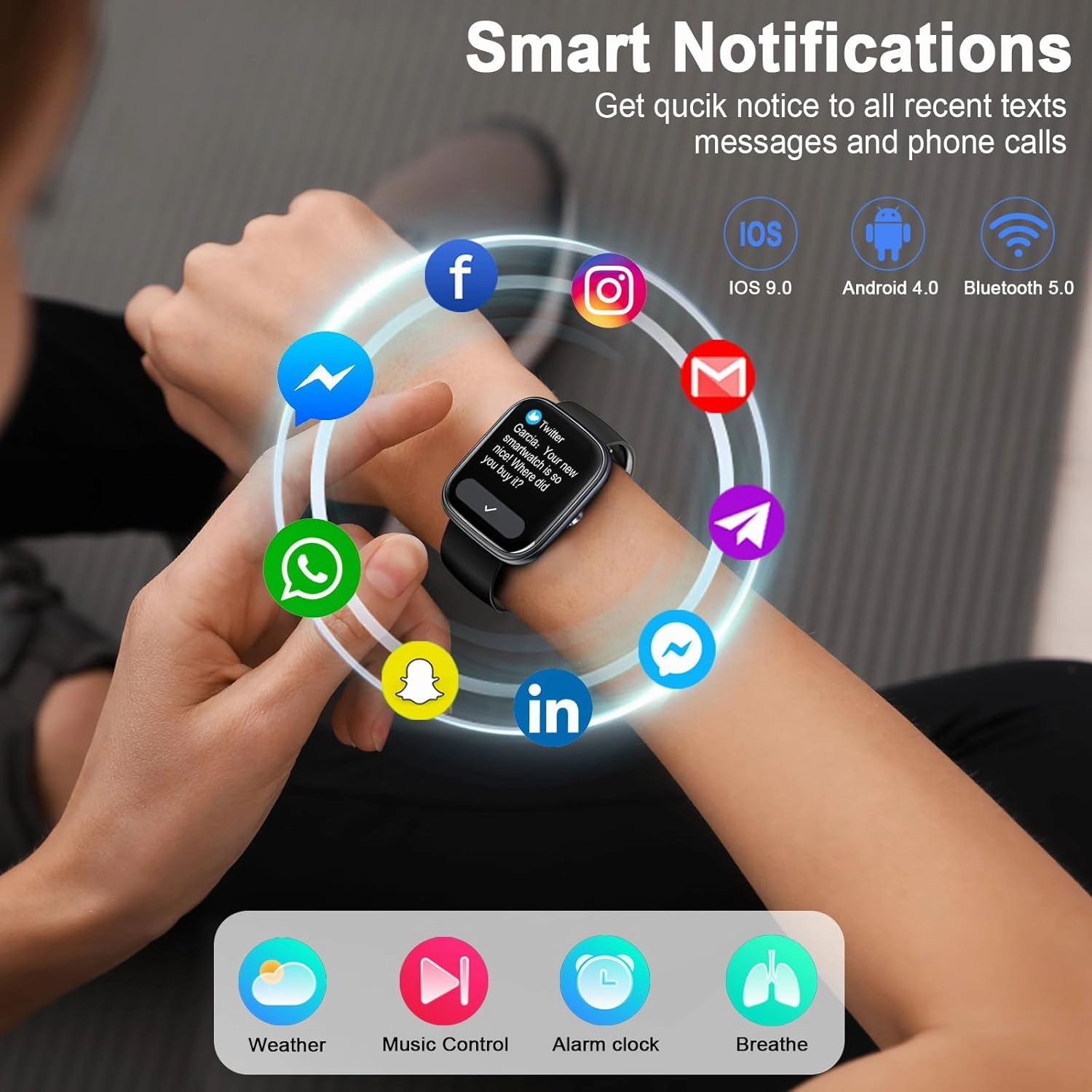Smart Watch, 1.91" HD Smartwatch for Men Women (Answer/Make Call), 2025 Fitness Watch Heart Rate/Activity/Step/Sleep Monitor, IP68 Waterproof 110  Sport Mode, Step Counter Black
