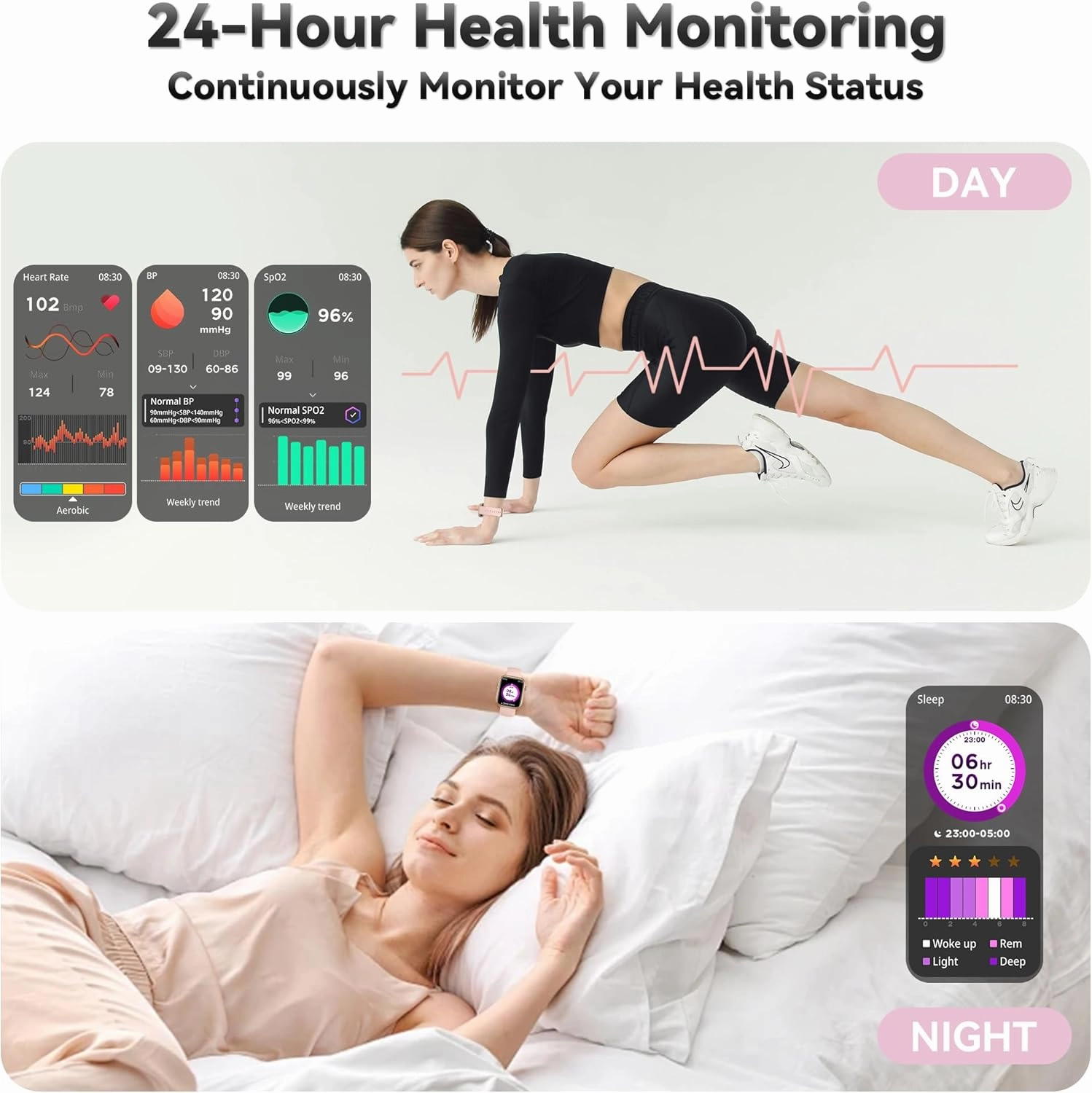 Smart Watch(Answer/Make Call), 1.83" Fitness Watches for Men Women with Heart Rate/Blood Oxygen Monitor, Sleep Tracker, Pedometer, 120  Sport Modes, IP68 Waterproof Fitness Tracker for Android iPhone