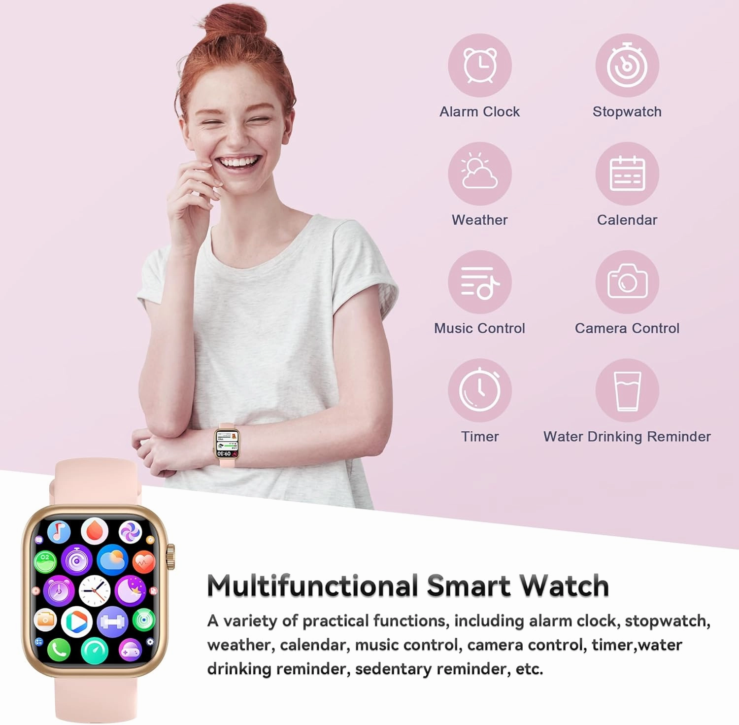 Smart Watch(Answer/Make Call), 1.83" Fitness Watches for Men Women with Heart Rate/Blood Oxygen Monitor, Sleep Tracker, Pedometer, 120  Sport Modes, IP68 Waterproof Fitness Tracker for Android iPhone
