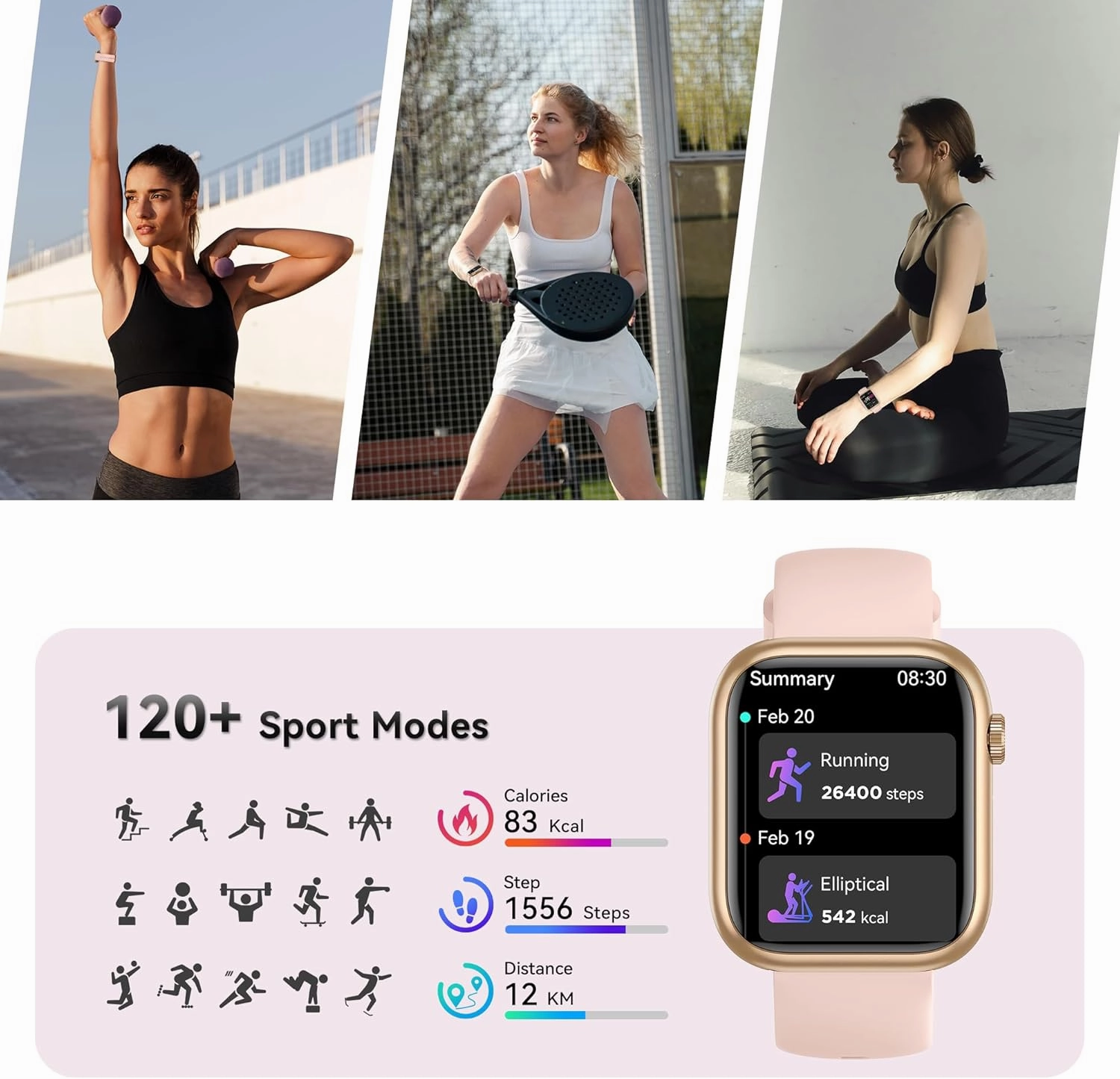 Smart Watch(Answer/Make Call), 1.83" Fitness Watches for Men Women with Heart Rate/Blood Oxygen Monitor, Sleep Tracker, Pedometer, 120  Sport Modes, IP68 Waterproof Fitness Tracker for Android iPhone