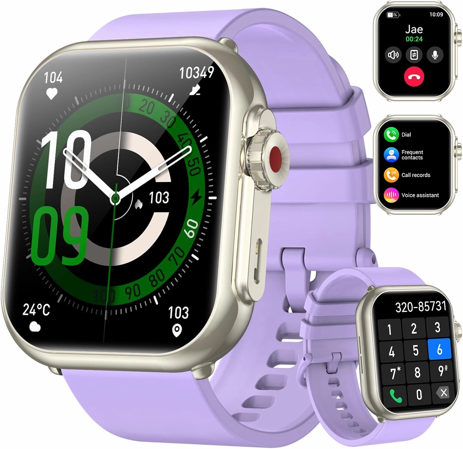 Smart Watch for Men Women, 1000 mAh 100 Day Battery Life, 1.85" Fitness Tracker with Call Function, 110  Sport Modes, Heart Rate, Sleep Monitor Fitness Watch, IP68 Waterproof, Compatible iOS Android