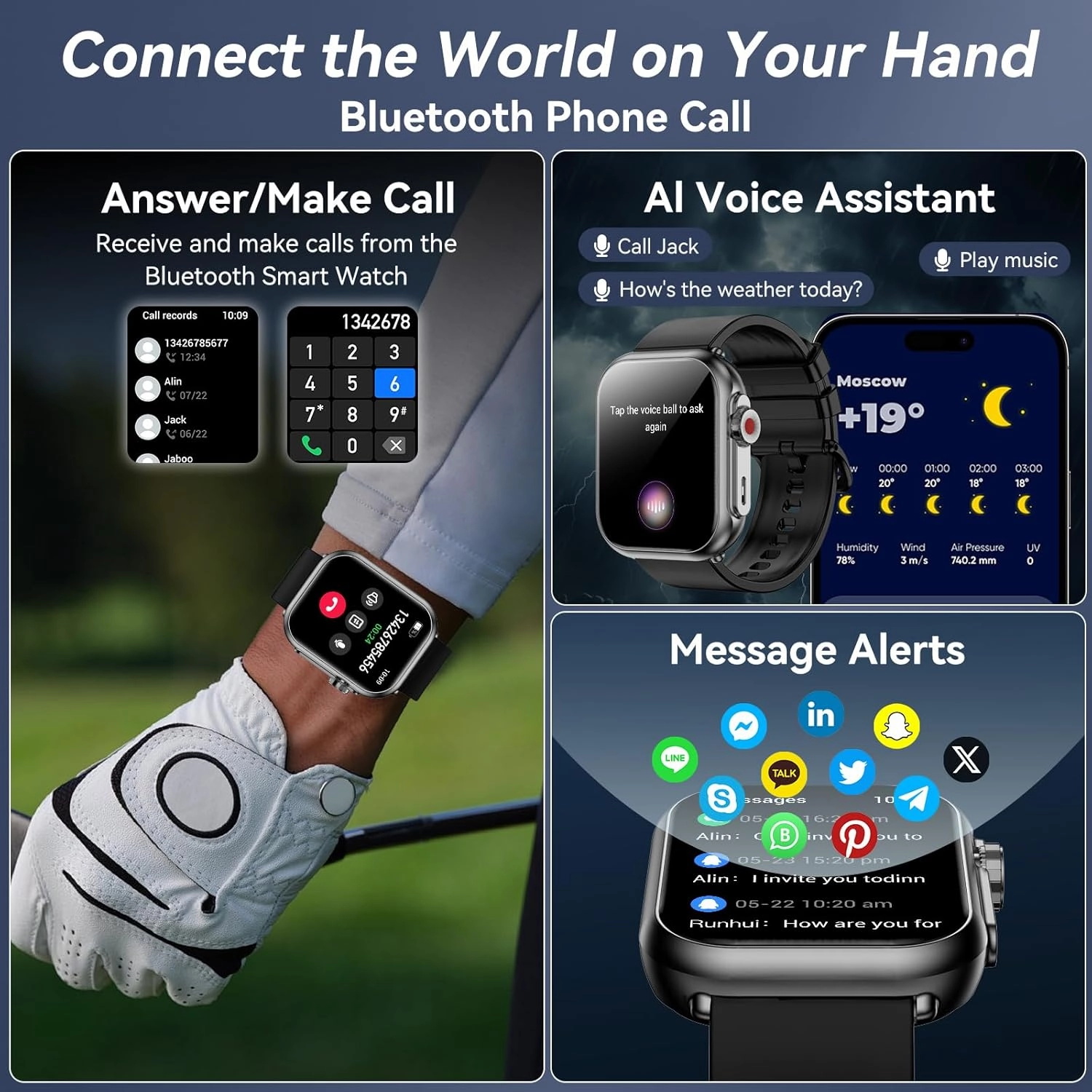 Smart Watch for Men Women, 1000mAh Battery 100-Day Standby Time, 1.85" HD Screen Fitness Tracker, 110  Sport Modes, IP68 Waterproof, Heart Rate/Sleep Monitor, Fitness Watch for Android/iOS(Black)
