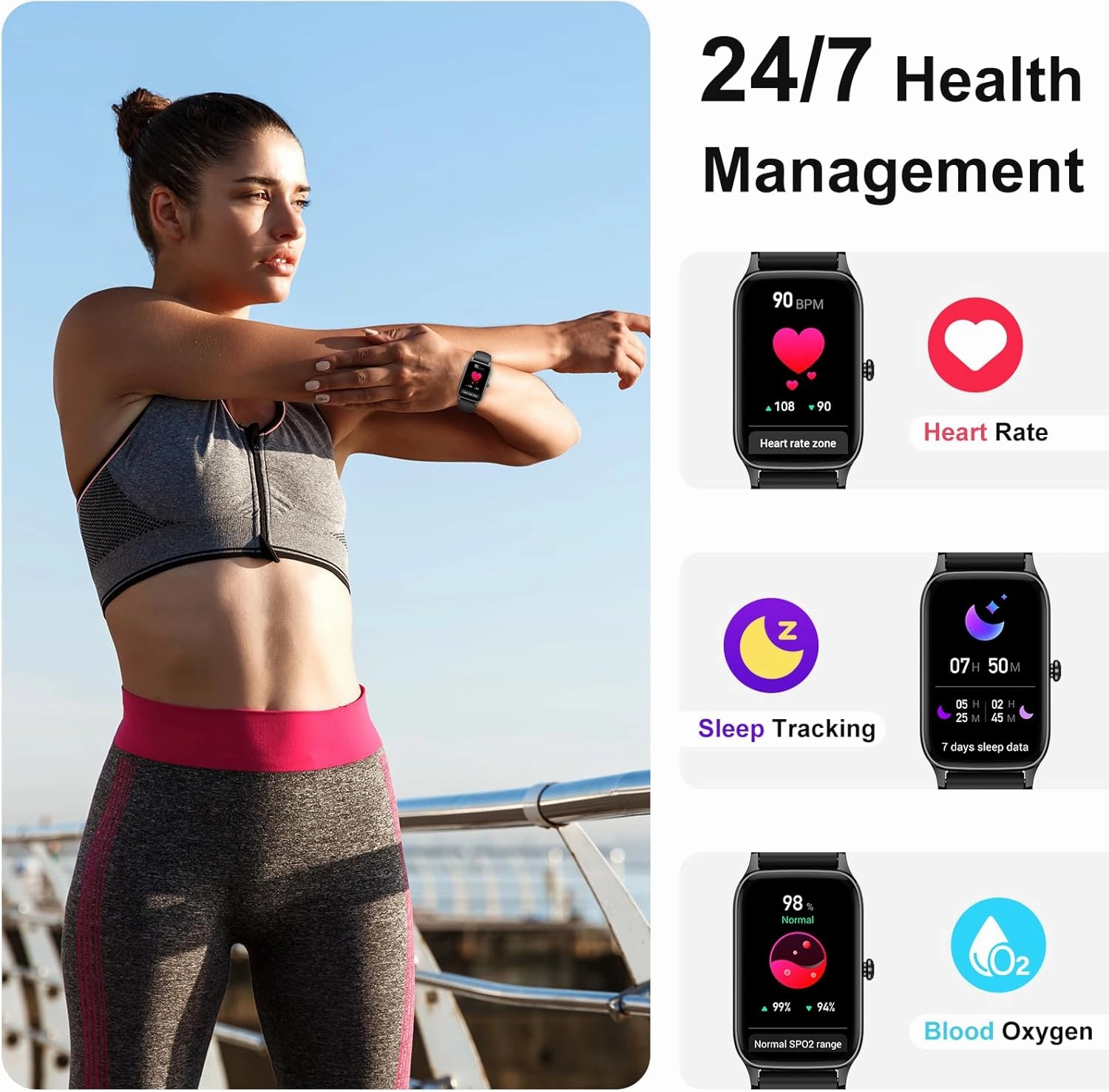 Smart Watch for Men Women(Answer/Make Call), 2025 Fitness Activity Tracker 1.57” Smartwatch with Heart Rate/Sleep Monitor/Pedometer/Calories/110  Sports, IP68 Waterproof Fitness Watch for Android iOS