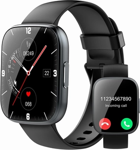 Smart Watch for Men Women Bluetooth Call, 1.95" HD Touch Screen Fitness Watch with Sleep Heart Rate Monitor, 100  Sports Modes, IP68 Waterproof Activity Trackers for Android iOS, Black