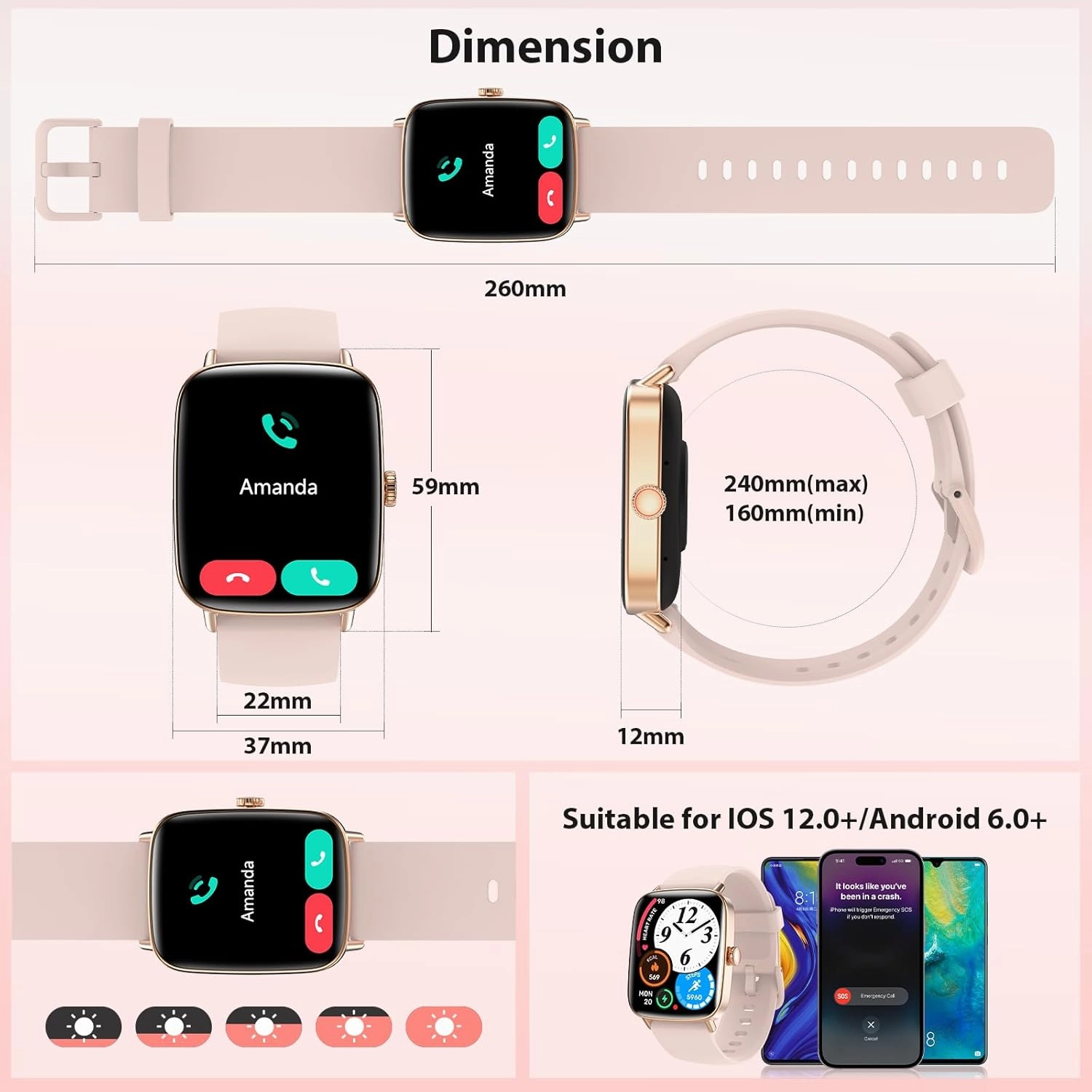 Smart Watch for Women, 2025 New Smartwatch (Answer/Make Call) for iPhone/Android, 1.85" HD Dynamic Dial Fitness Tracker with 110  Sport Modes, Sleep/Health Monitor, IP68 Waterproof, with 2 Bands