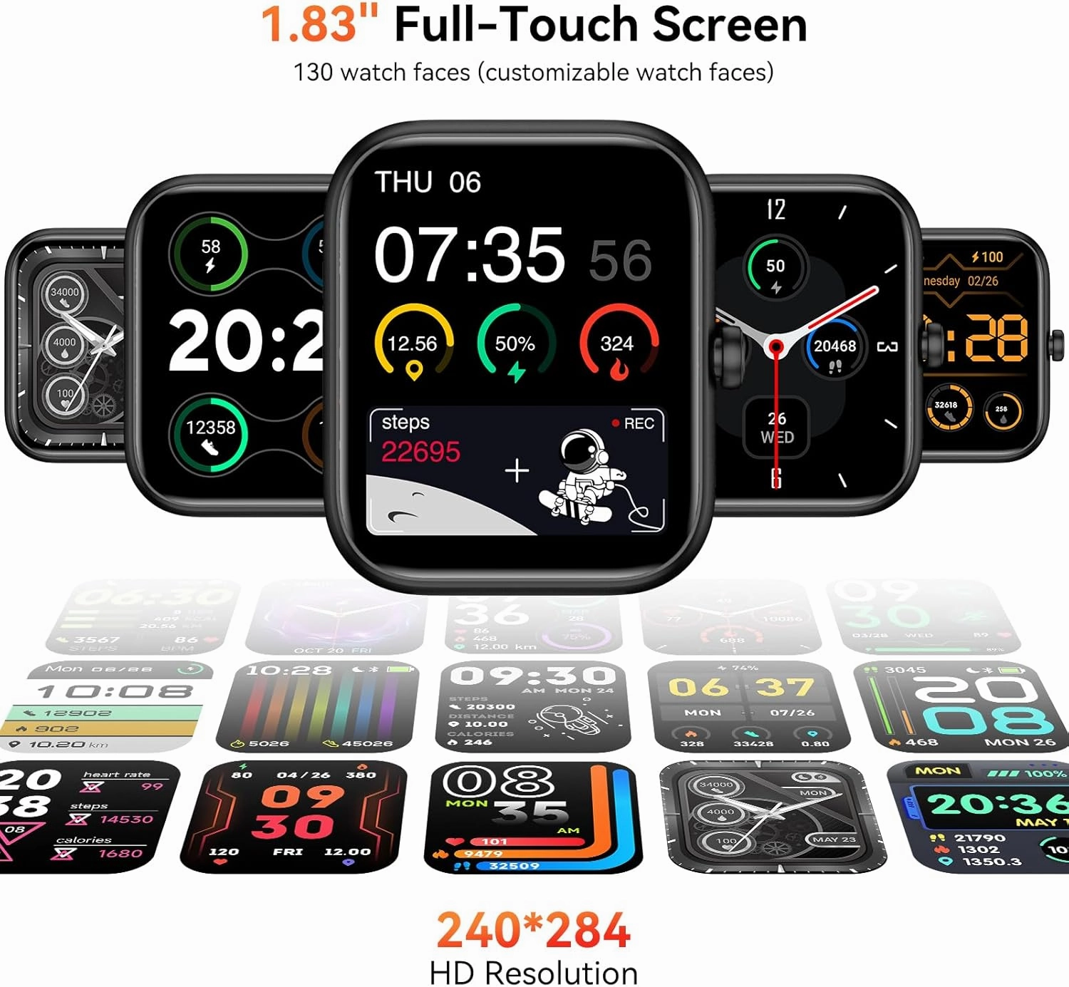 Smart Watch with Alexa & Bluetooth Calls, 1.83" HD Fitness Tracker for Men Women, IP68 Waterproof, 120  Workout Modes, 24/7 Heart Rate/Sleep Tracking, iOS Android Compatible (Red)