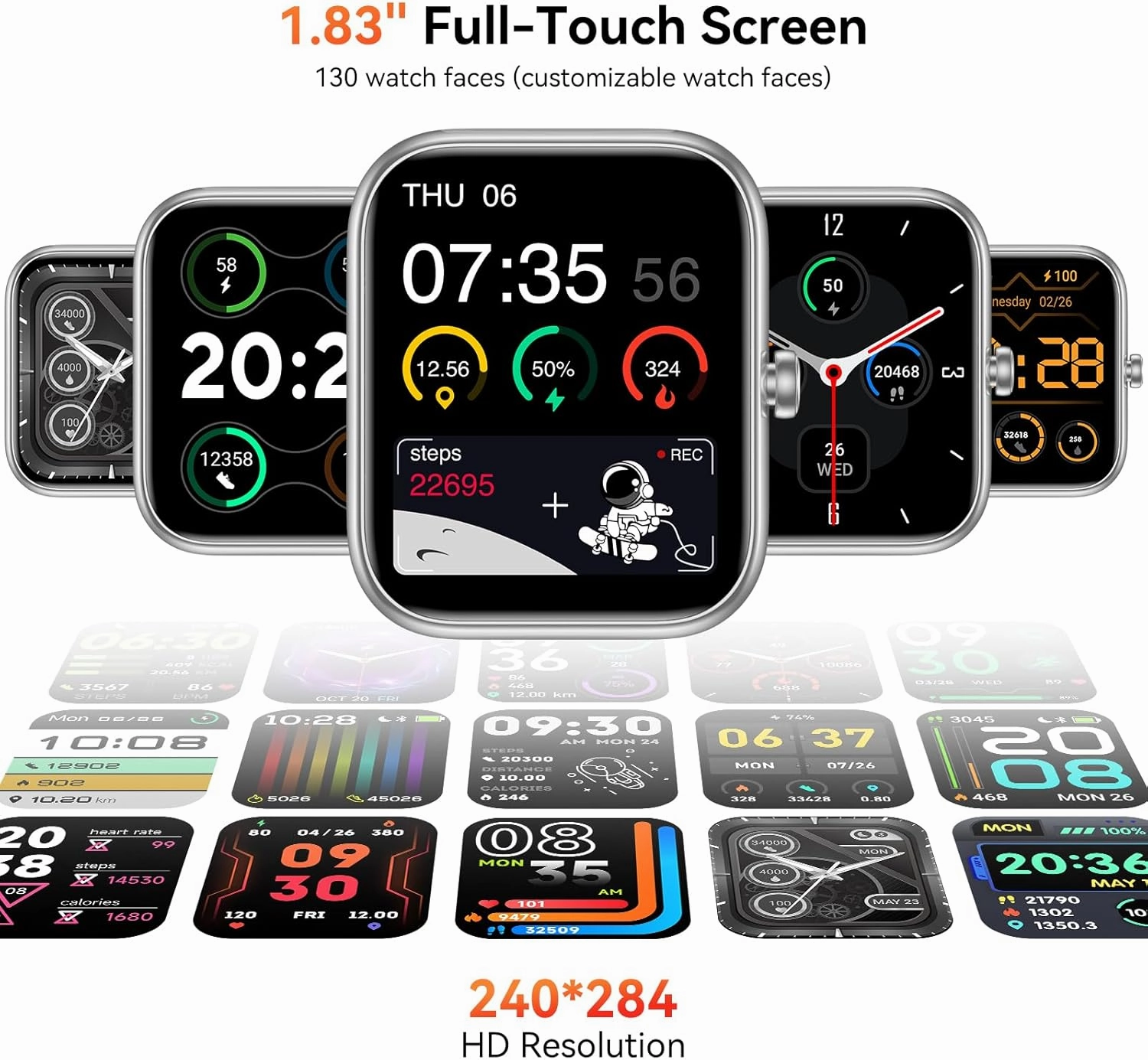 Smart Watch with Alexa Built-in, 1.83" HD Touchscreen, Bluetooth Call/Make Calls, IP68 Waterproof Fitness Tracker with 120  Sport Modes, 24/7 Heart Rate & Sleep Monitor for iOS/Android (Purple)
