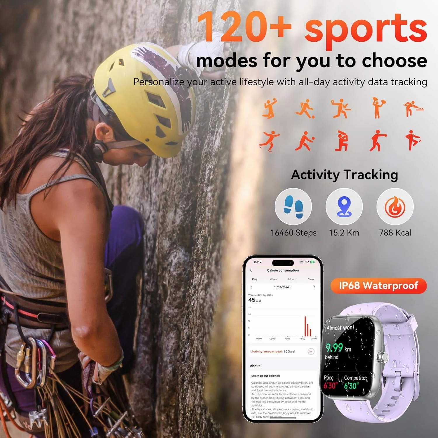 Smart Watch with Alexa Built-in, 1.83" HD Touchscreen, Bluetooth Call/Make Calls, IP68 Waterproof Fitness Tracker with 120  Sport Modes, 24/7 Heart Rate & Sleep Monitor for iOS/Android (Purple)