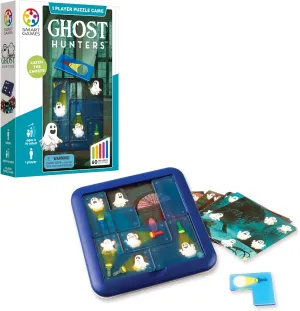 SmartGames Ghost Hunters Travel Game for Kids and Adults, a Spooky, STEM Focused Cognitive Skill-Building Brain Game - Brain Teaser for Ages 6 & Up, 60 Challenges