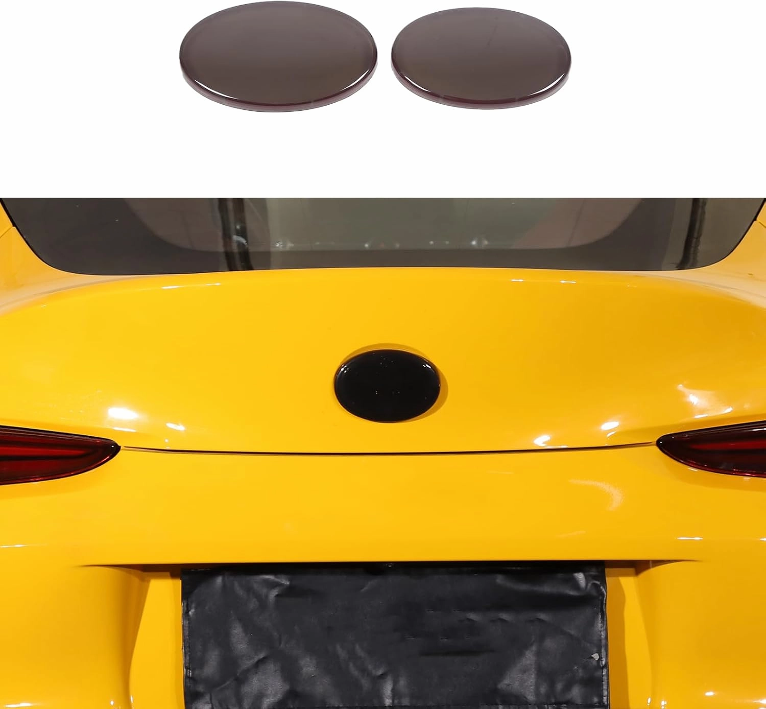 Smoked Front and Rear Emblems Trim Cover Fit for Toyota Supra GR A90 A91 MK5 2019-2024, ABS Front Rear Logo Decorative Protection Trim Cover, 2PCS, Transparent Gray