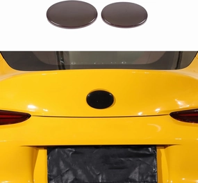 Smoked Front and Rear Emblems Trim Cover Fit for Toyota Supra GR A90 A91 MK5 2019-2024, ABS Front Rear Logo Decorative Protection Trim Cover, 2PCS, Transparent Gray