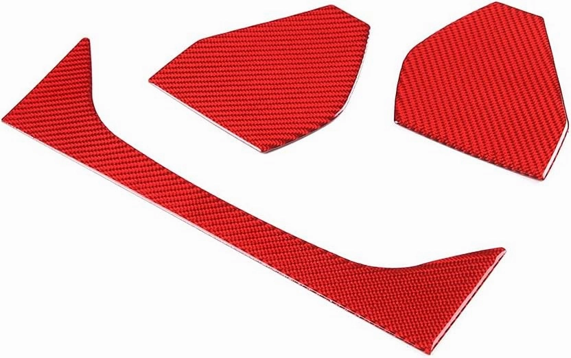 Soft Carbon Fiber Car Center Control Dashboard Decorative Stickers Trim Fit for Toyota Supra GR A90 A91 MK5 2019 2020 2021 2022 2023 2024 (Red Carbon Fiber)