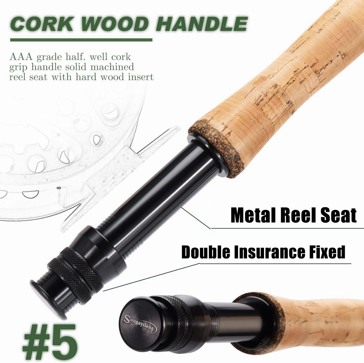 Sougayilang Fly Fishing Rod - High-Performance IM8 Carbon Blank, 9ft for 5/6wt and 7/8wt, Travel-Friendly Design