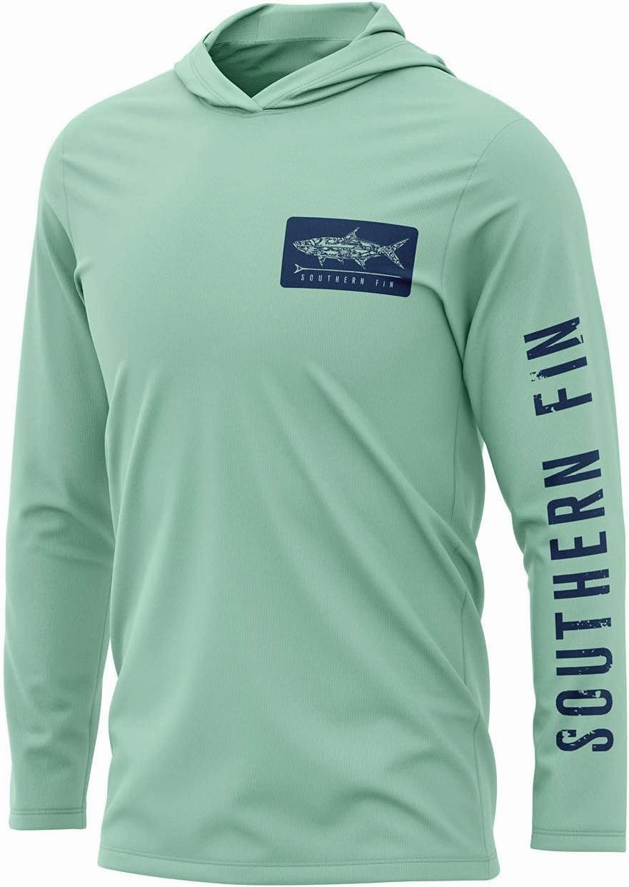 Southern Fin Apparel Performance Fishing Hoodie Shirt for Men Women UPF UV 50  Lightweight With Hood