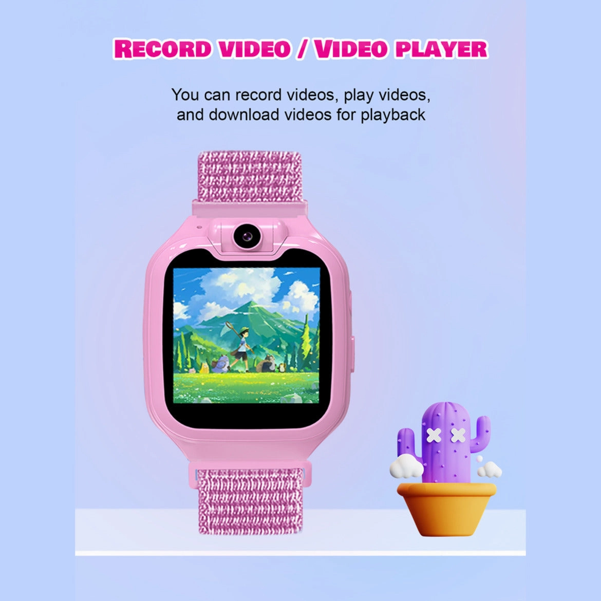 Spiky Minotaur Two-Way Calling Smart Watch - Pink