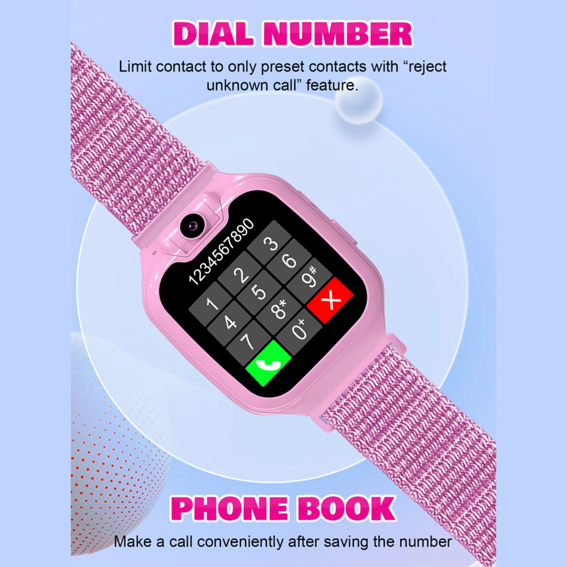 Spiky Minotaur Two-Way Calling Smart Watch - Pink