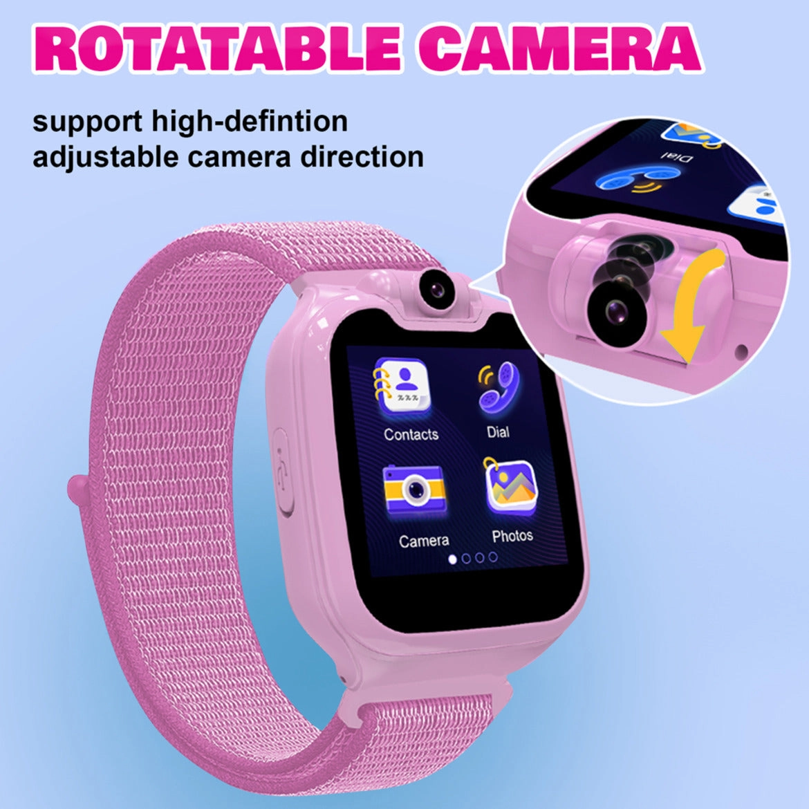 Spiky Minotaur Two-Way Calling Smart Watch - Pink