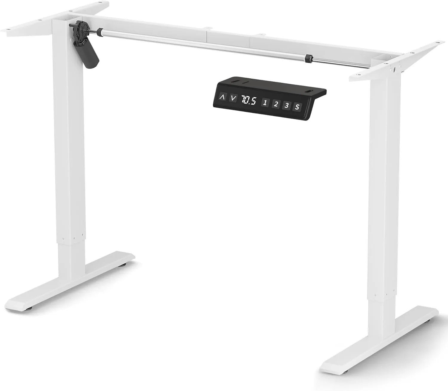 Standing Desk Frame- Stand Up Desk Adjustable Frame for 43''-70'' Tabletop, Sit Stand Desk Legs, Ergonomic Electric Standing Desk Base Desk Base with Smart Controller System (Frame Only) White