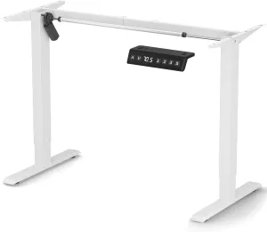 Standing Desk Frame- Stand Up Desk Adjustable Frame for 43''-70'' Tabletop, Sit Stand Desk Legs, Ergonomic Electric Standing Desk Base Desk Base with Smart Controller System (Frame Only) White