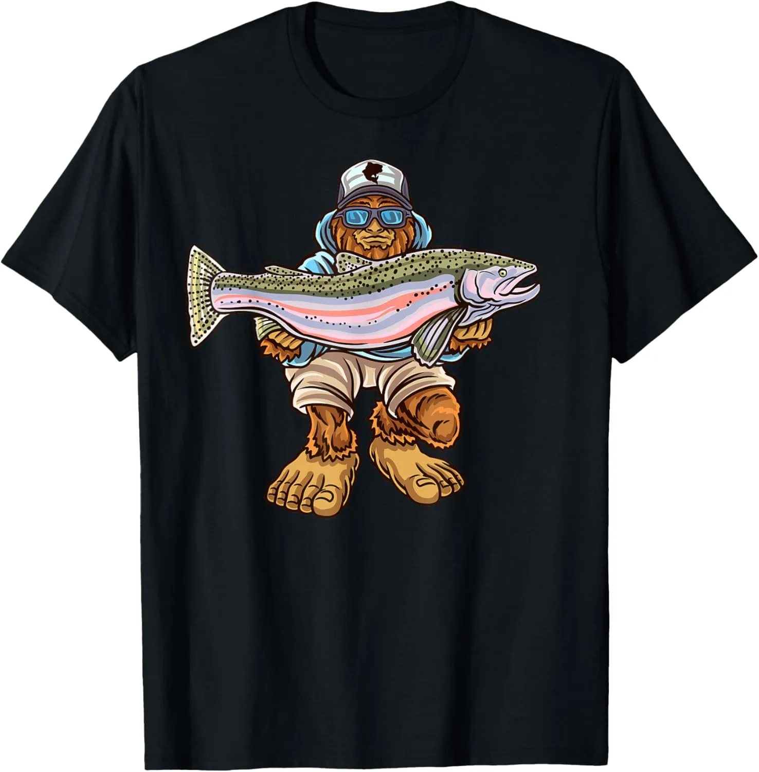 Steelhead Fishing Bigfoot Trout River Fisherman T-Shirt
