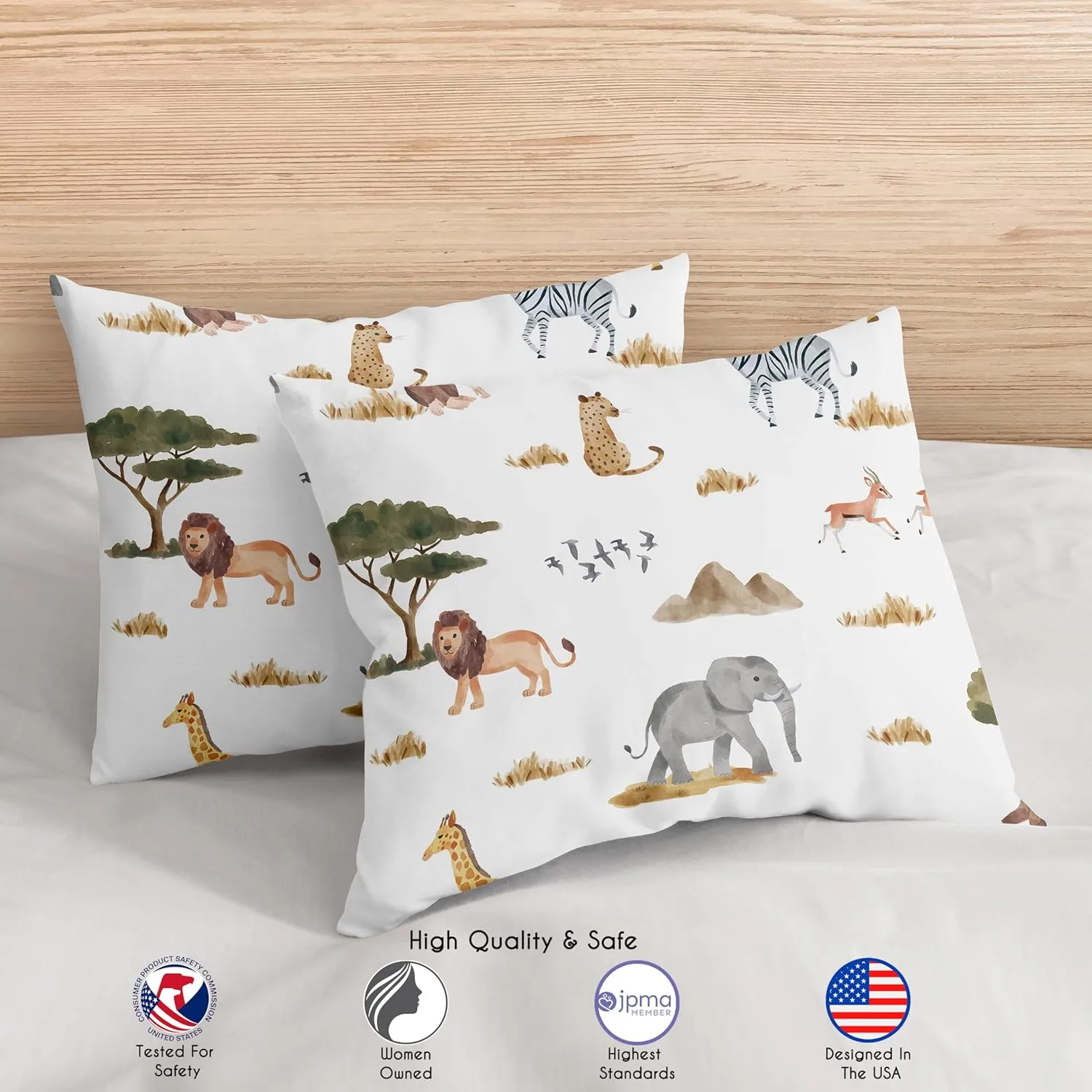 Sweet Jojo Designs Jungle Animals Boy Girl 3pc Full/Queen Bedding Comforter Set Hunter Green Yellow Grey Rust Orange Black White Wildlife Safari Animal Elephant Giraffe Lion Monkey Leopard Cheetah