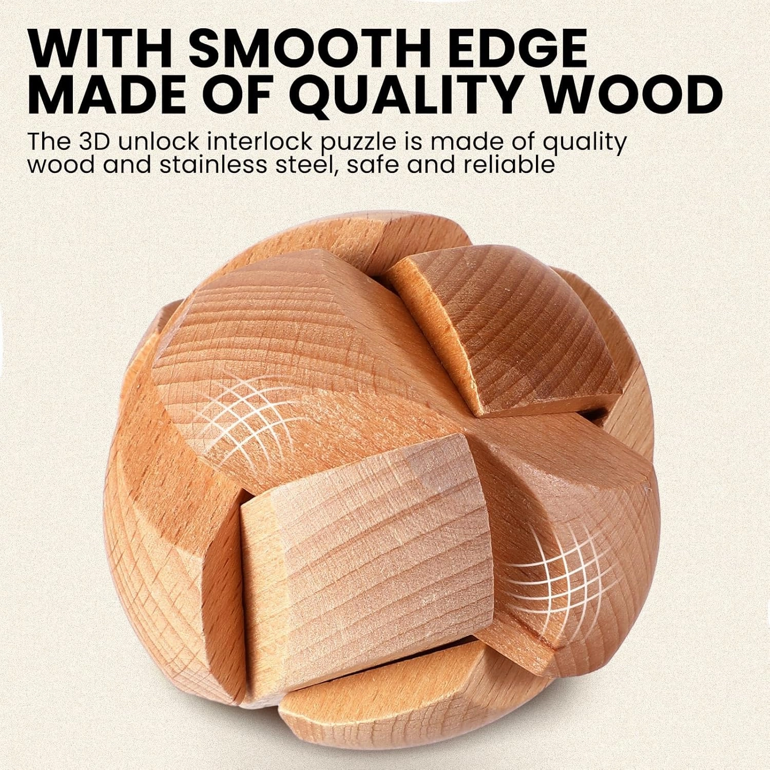 Syhood 14 Pcs Brain Puzzles Teaser for Adults Metal 3D Steel Mind Games Wooden Unlock Interlocking Puzzle Adult Iq Education Toys Smart Toy(Classic)