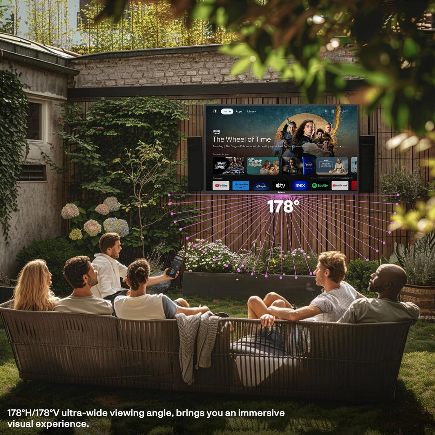 SYLVOX New 55” Outdoor Smart TV, Superior Waterproof Performance, Upgraded Matte Finish for Enhanced Anti-Glare Effect, Full Metal, with Dolby Atoms, 1000nits, Partial Sun Deck Pro 2.0  Series